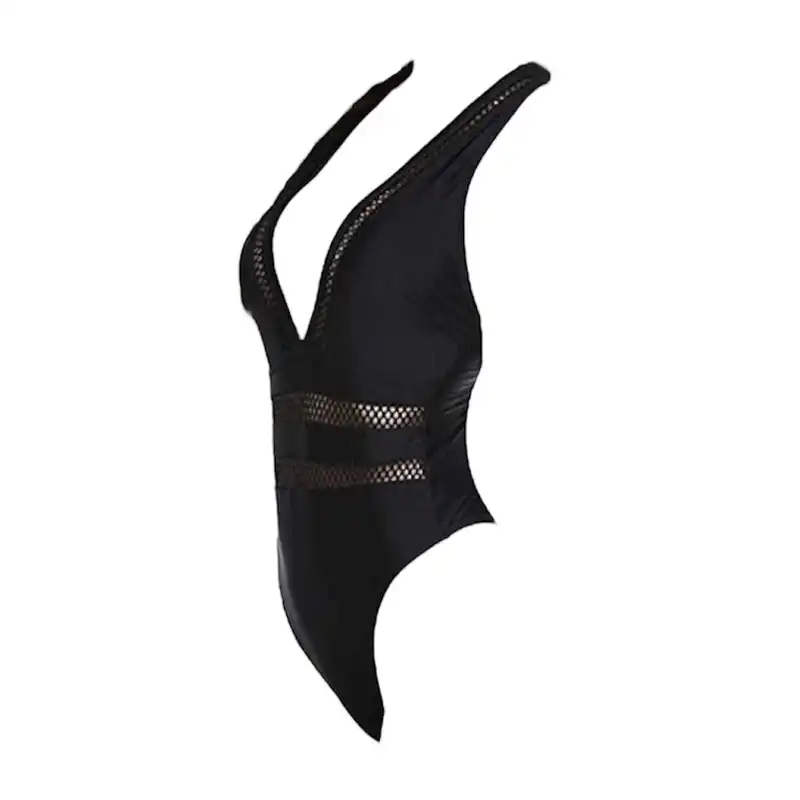 مایو زنانه مدل یقه V کد M33 رنگ مشکی