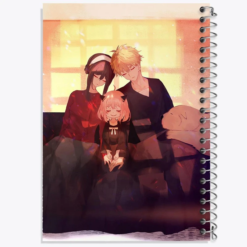 دفتر شطرنجی 50 برگ خندالو طرح خانواده فورجر انیمه اسپای ایکس فمیلی Spy x Family کد 15546