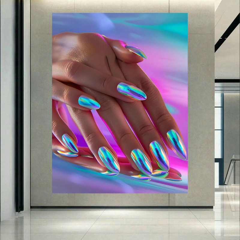 پوستر طرح کاشت ناخون مدل هولوگرامی کد AR303342