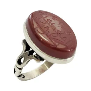 انگشتر نقره مردانه مدل عقیق خط کوفی کد 4531745