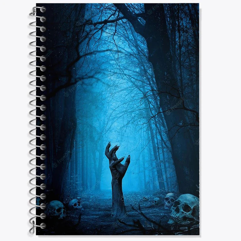 دفتر زبان 50 برگ خندالو مدل سه خط طرح هالووین کد 29516