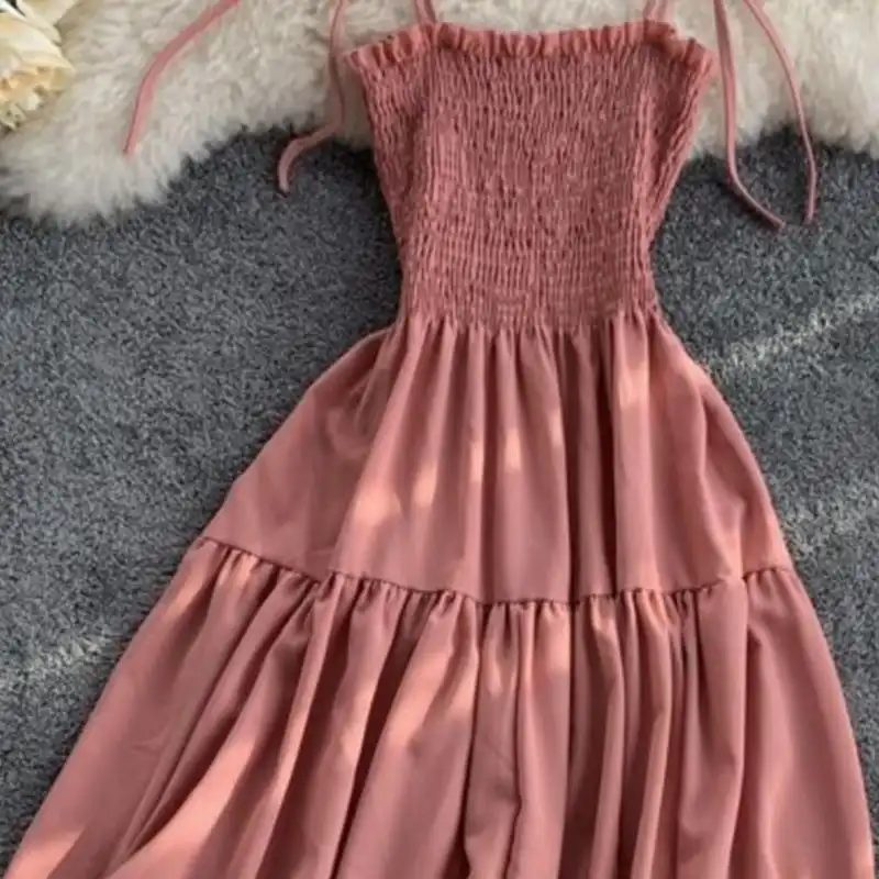 پیراهن ساحلی زنانه مدل تابستانی رنگ کالباسی