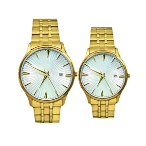 ست ساعت مچی عقربه ای زنانه و مردانه مدل کلاسیک خطی کد 01