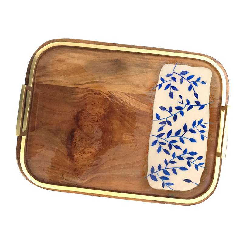 سینی مدل چوبی نقاشی شده مستطیل