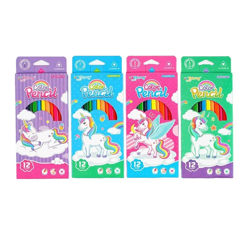 مداد رنگی 12 رنگ یالونگ مدل YL221059-12 بسته 48 عددی