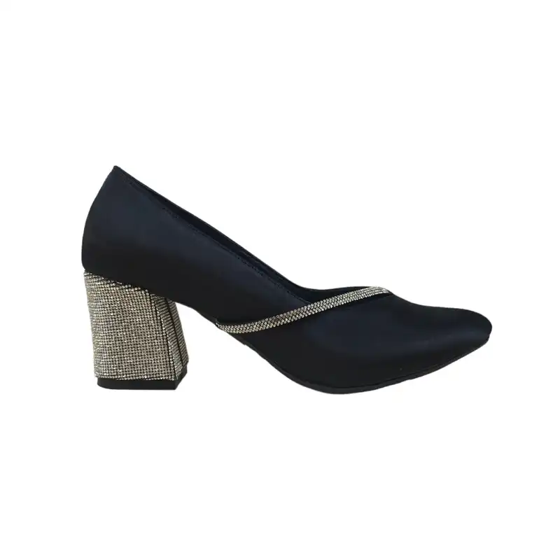 کفش زنانه مدل ZPO 56 ST ساتن نگین دار رنگ مشکی