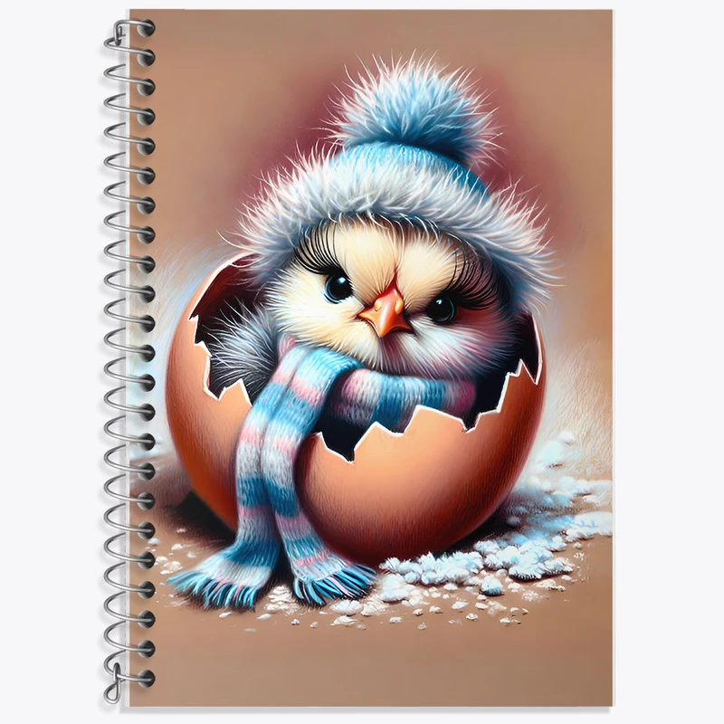 دفتر زبان 50 برگ خندالو مدل دو خط طرح جوجه کد F7112