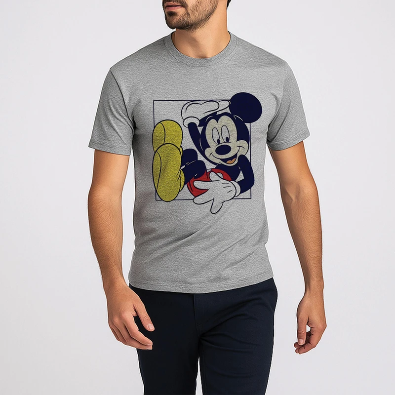تی شرت آستین کوتاه مردانه مدل میکی موس A100