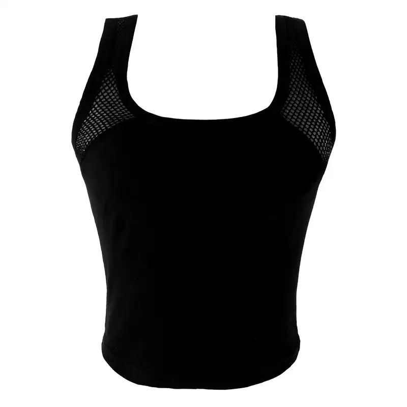 نیم تنه ورزشی زنانه کوتا مدل 6375 رنگ مشکی