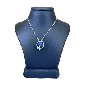 گردنبند نقره زنانه سواروسکی مدل مکعب و پروانه کد 2236