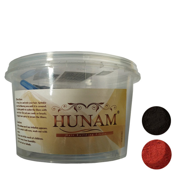 پودر پرپشت کننده مو هونام کد DBL-40 وزن 20 گرم رنگ قهوه‌ای تیره و بلوند مسی بسته 2 عددی