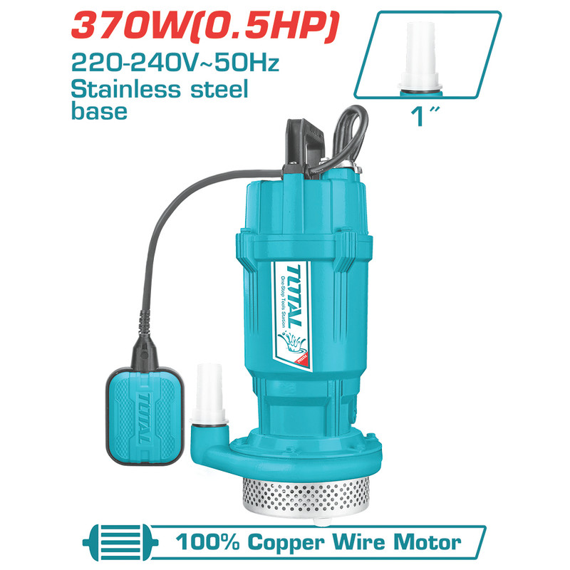 پمپ آب کف کش 550 وات 0.75 اسب بخار توتال مدل TWP65506 پمپ آب کف کش 550 وات 0.75 اسب بخار توتال مدل TWP65506