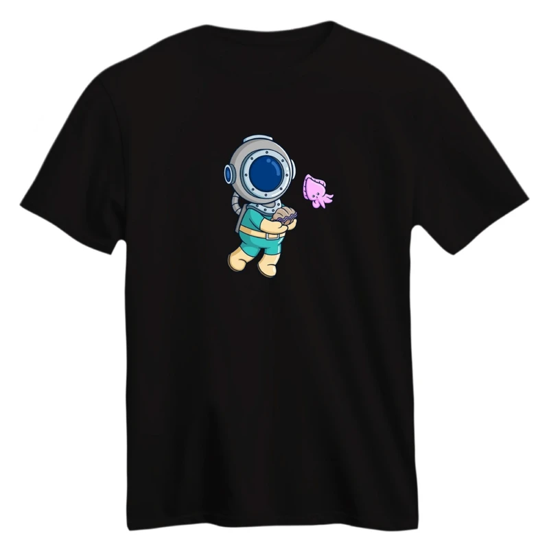 تی شرت آستین کوتاه زنانه مدل آدم فضایی کد 01