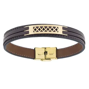 دستبند طلا 18 عیار مردانه مدل حصیری