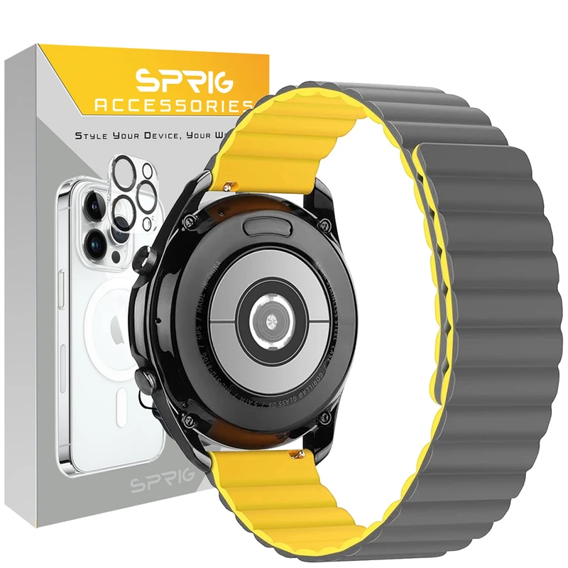 بند اسپریگ مدل Silicone Magnetic Link GRY TW مناسب برای ساعت هوشمند سامسونگ Galaxy Gear S3