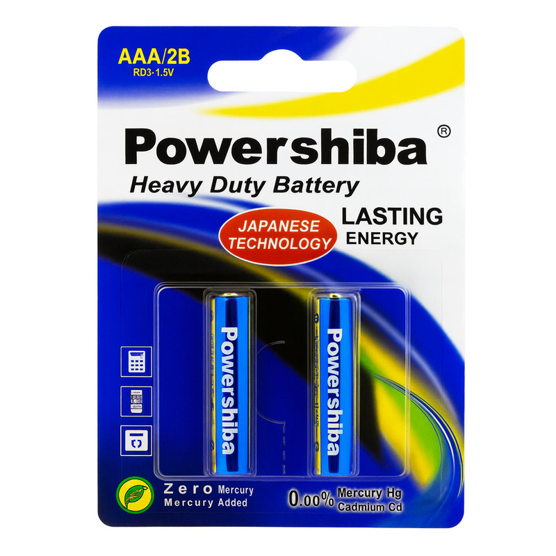 باتری نیم قلمی پاور شیبا مدل ULTRA HEAVY DUTY R03 بسته ۲ عددی