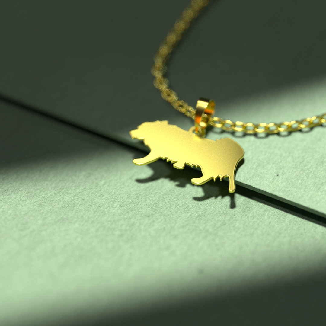 گردنبند طلا 18 عیار زنانه مدوپد مدل سگ کد J3-1-1294