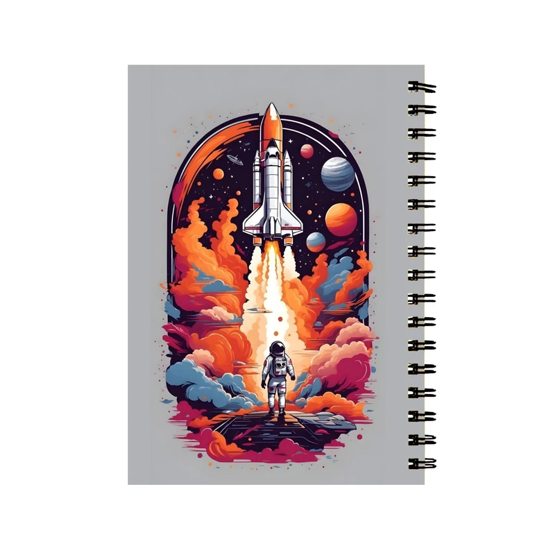 دفتر مشق 60 برگ طرح سفینه و آدم فضایی کد D-2005