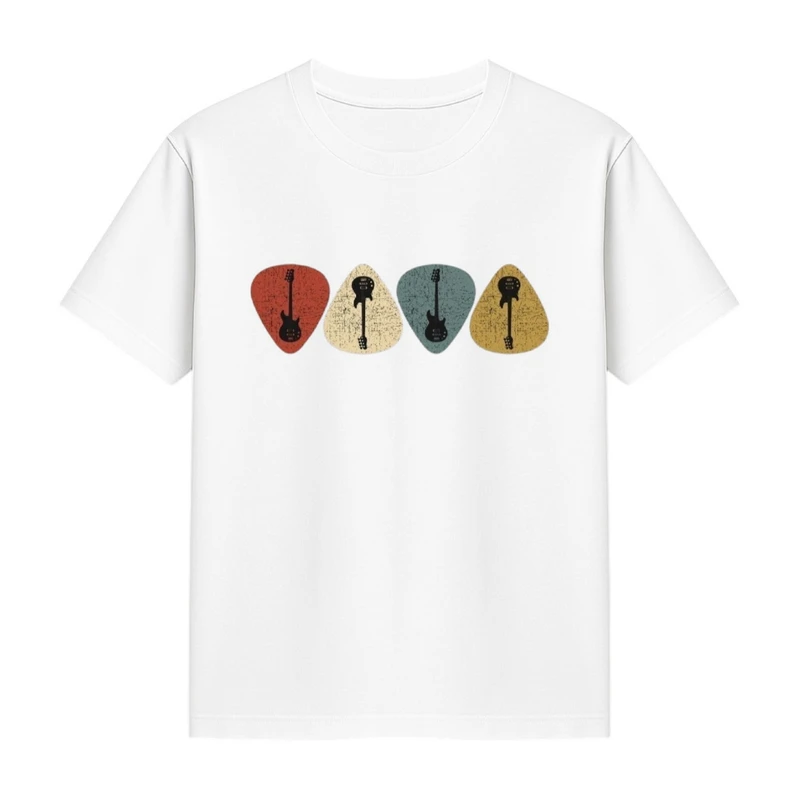 تی‌شرت آستین کوتاه دخترانه مدل پیک گیتار کد p1 