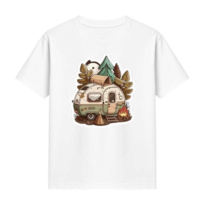 تی‌شرت آستین کوتاه دخترانه مدل کمپ کد p1 