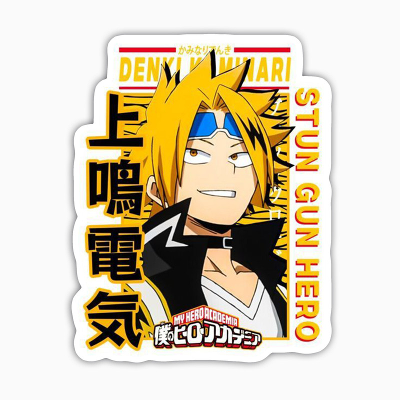 استیکر لپ تاپ و موبایل بووم طرح انیمه My Hero Academy مدل Kaminari کد SM4