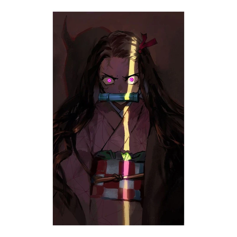 استیکر لپ تاپ و موبایل مدل انیمه طرح شیطان کش نزوکو کامادو demon slayer nezuko kamado کد 212