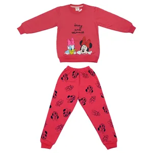 ست سویشرت و شلوار دخترانه مدل میکی موس رنگ سرخابی