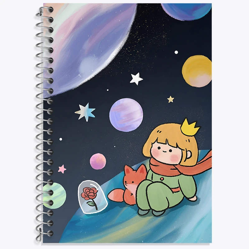 دفتر زبان 50 برگ خندالو مدل سه خط طرح شازده کوچولو کد N4183