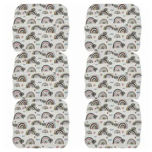 دستمال دست و صورت نوزاد بی بی بی مدل رنگین کمان مجموعه 6 عددی