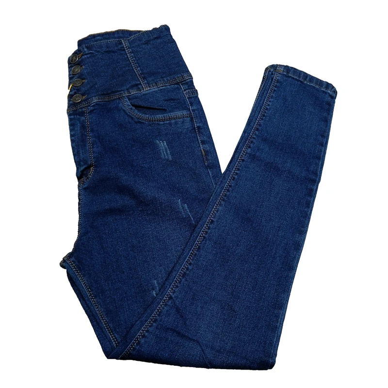 عکس شماره 7 : شلوار جین زنانه مدل کمر گن دار کد 17009