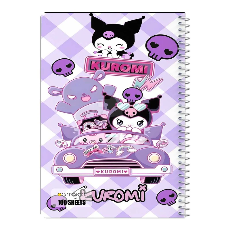 دفتر مشق 100 برگ سیمی کارنیکا طرح مای ملودی و کورومی My Melody & Kuromi کد 83941
