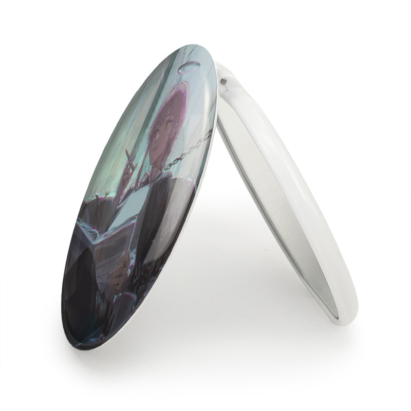 آینه جیبی خندالو طرح ماکیما انیمه مرد اره ای Chainsaw Man مدل تاشو کد 17912