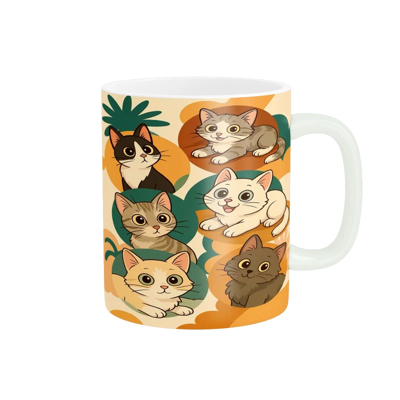 ماگ پادآفرین مدل فانتزی طرح گربه کیوت و بامزه کد p9948