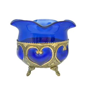 قندان قلمزنی برنجی مدل گل