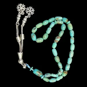 تسبیح نقره جات بافندگان سنگ فیروزه نیشابور کد 8500