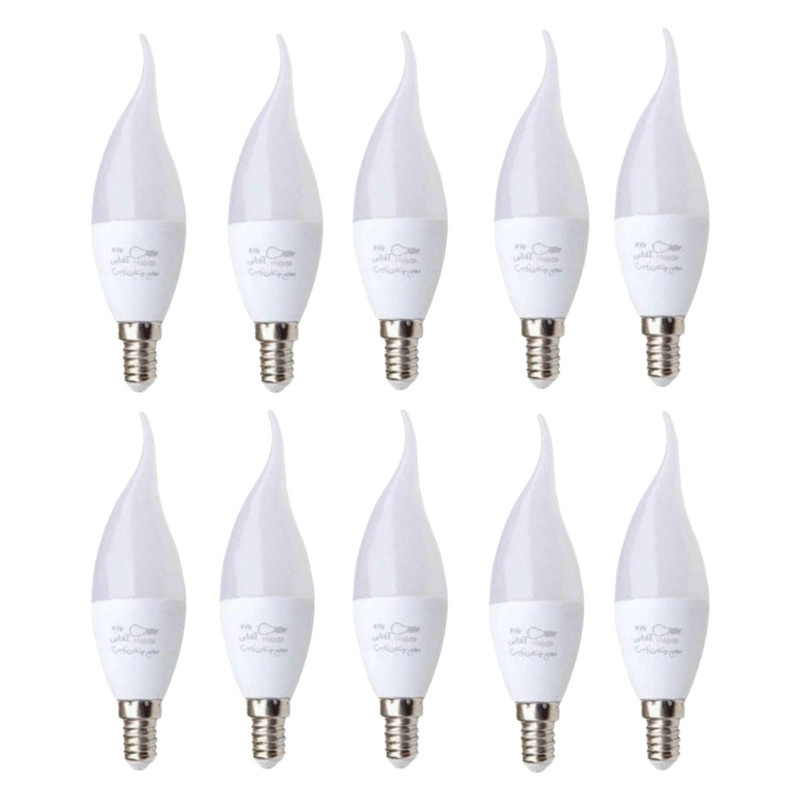 لامپ 8 وات زانیس مدل شمعی اشکی پایه E14 بسته 10 عددی