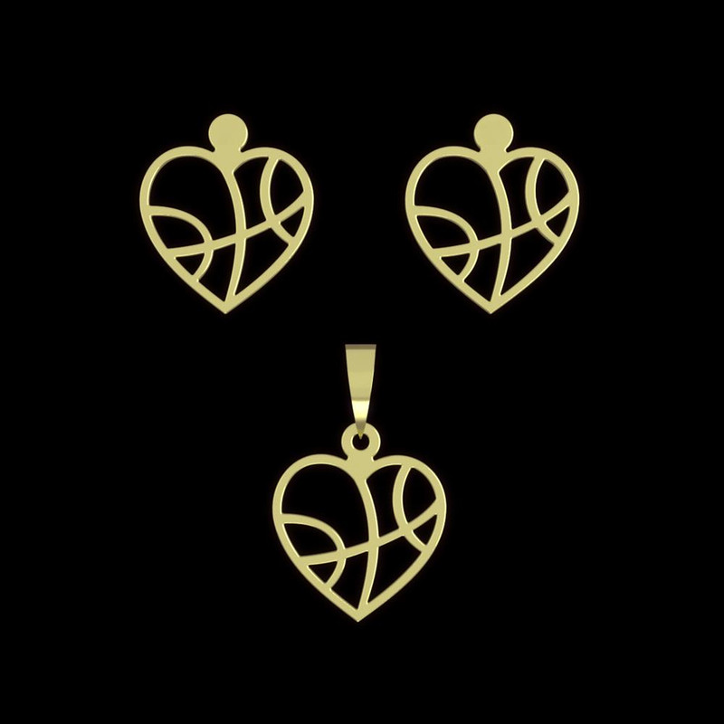 نیم ست طلا 18 عیار زنانه مدوپد مدل قلب کد NA11170