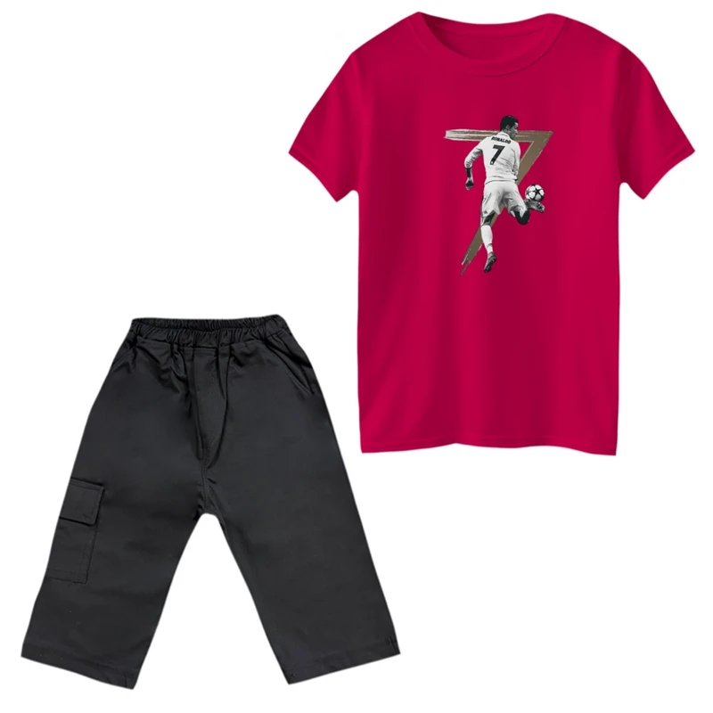 ست تی‌شرت و شلوارک پسرانه مدل رونالدو کد 5