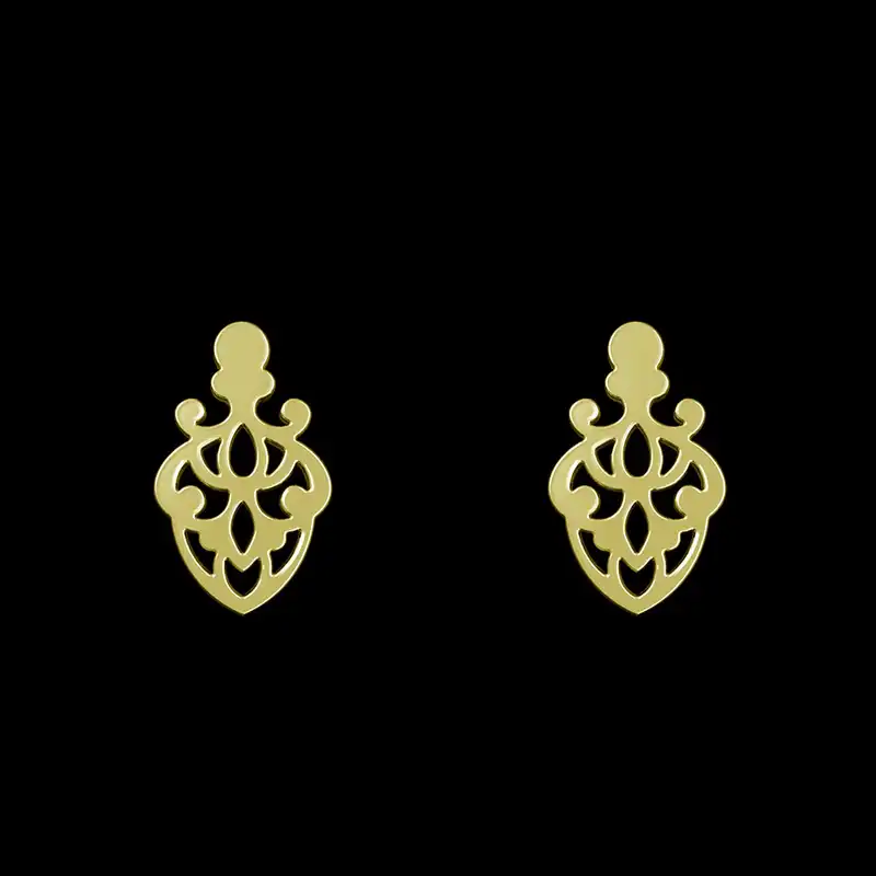 گوشواره طلا 18 عیار زنانه مدوپد مدل هندسی کد GA1-15214