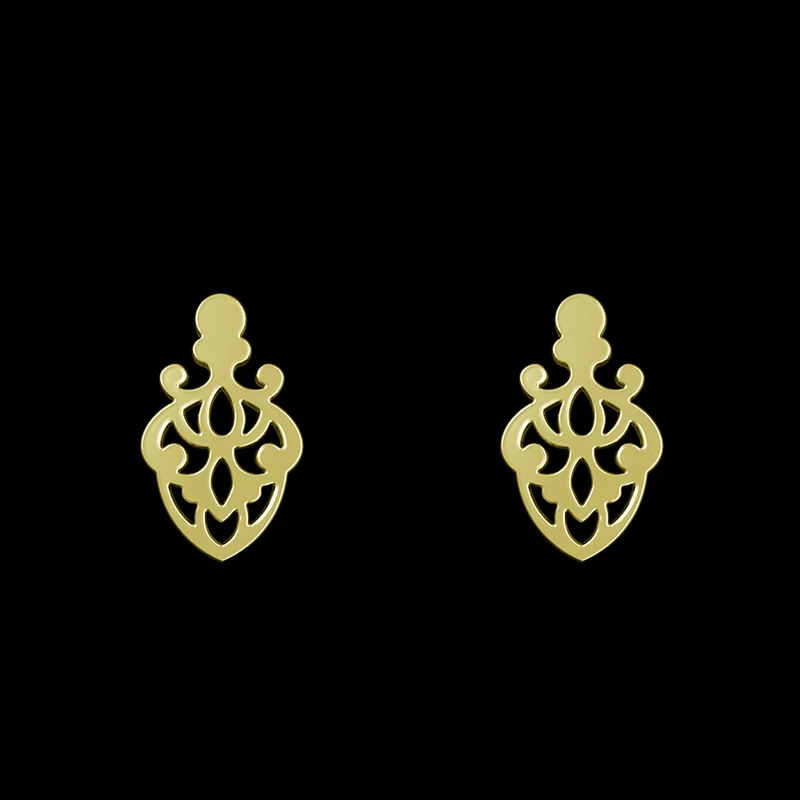 گوشواره طلا 18 عیار زنانه مدوپد مدل هندسی کد GA1-15214