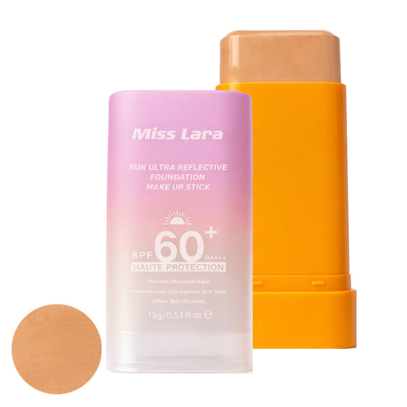 استیک ضد آفتاب رنگی صورت میس لارا SPF 60 مدل Haute  شماره 34 محافظ UVA ،UVB مناسب برای انواع پوست حجم 30 میلی‌لیتر
