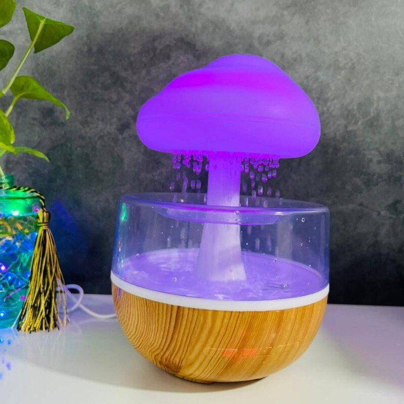 آباژور رومیزی مدل قارچ شبیه ساز باران با RGB