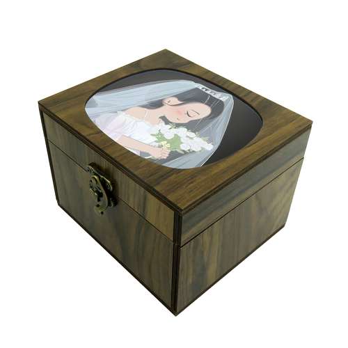 جعبه هدیه چوبی طرح عروس کد 0107837