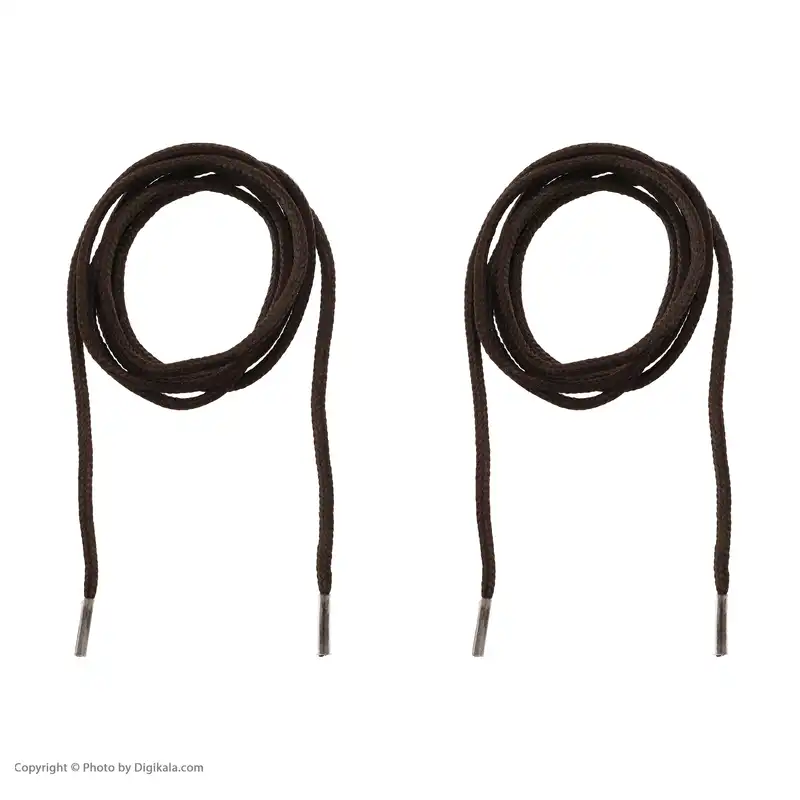 بند کفش مدل 100 رنگ قهوه‌ای تیره بسته 2 عددی