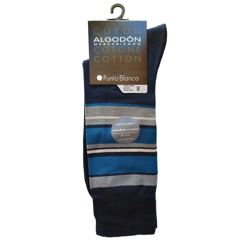 جوراب مردانه پونتو بلانکو مدل کتان مرسرایزد طرح دار  100-10-74708