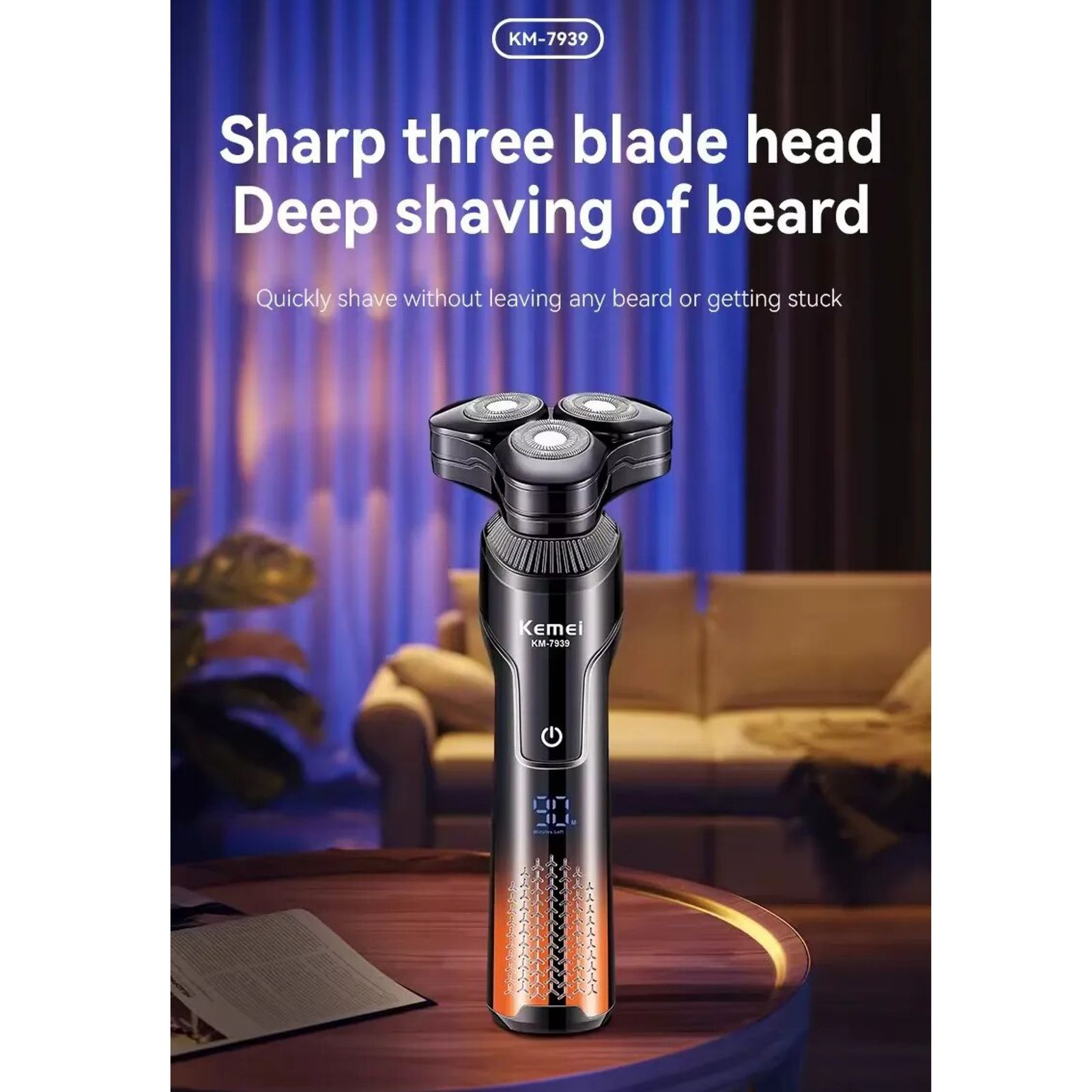 ست ماشین اصلاح موی صورت و بدن کیمی شارژی مدل KM-7939 -  - 3