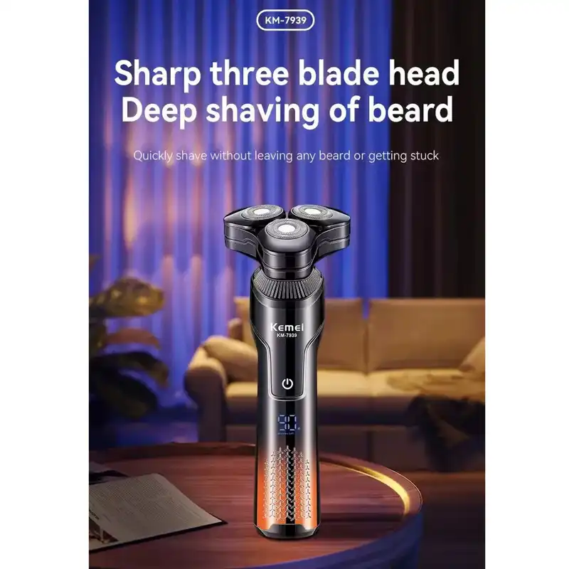 ست ماشین اصلاح موی صورت و بدن کیمی شارژی مدل KM-7939