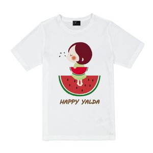 نقد و بررسی تی شرت دخترانه مدل HAPPY YALDA کد J08 رنگ سفید توسط خریداران
