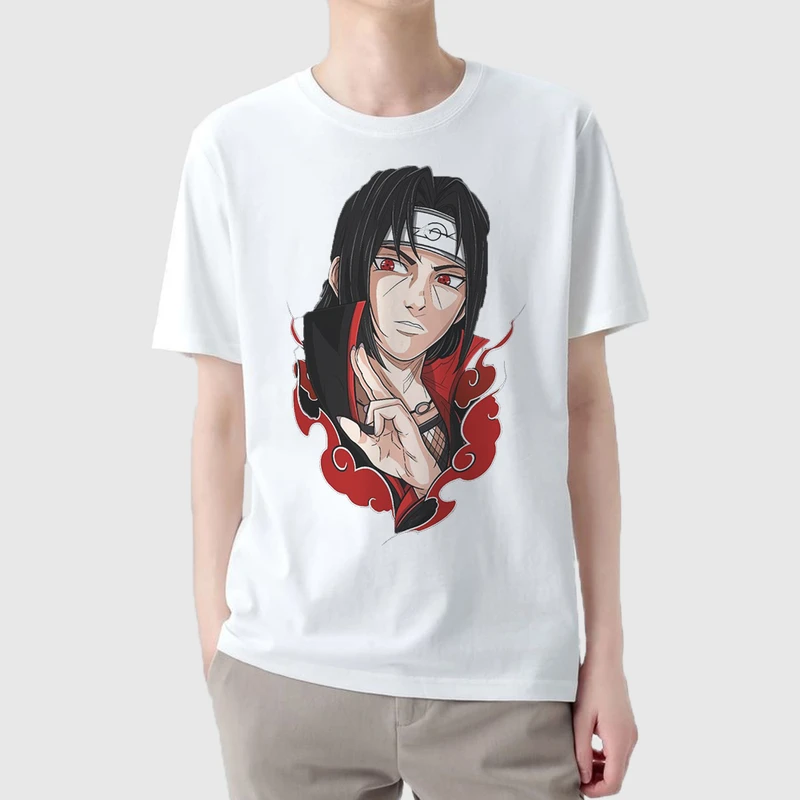 تی شرت آستین کوتاه مردانه مدل استایل جوانان انیمه ای ناراتو ایتاچی anm509