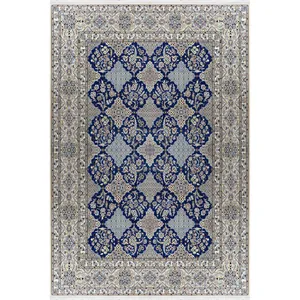 فرش دستبافت ۶ متری مدل دسته گلی نائین ۶لا کد 709